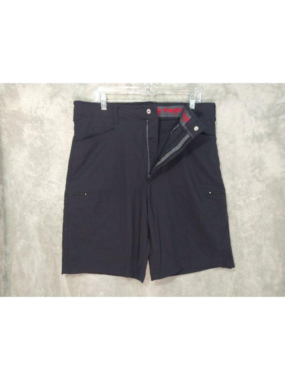Wrangler Shorts Mens 36 Black Cargo Outdoor Performance Hiking Stretch High Rise
